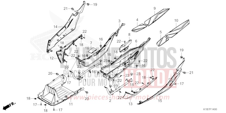 FLOOR STEP for Forza 350 MAT CARNELIAN RED METALLIC (R384) from 2022